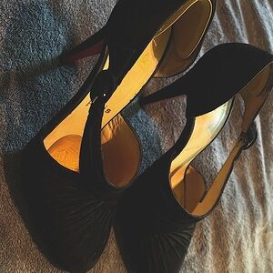 Christian Louboutin black suede heel. 38.5